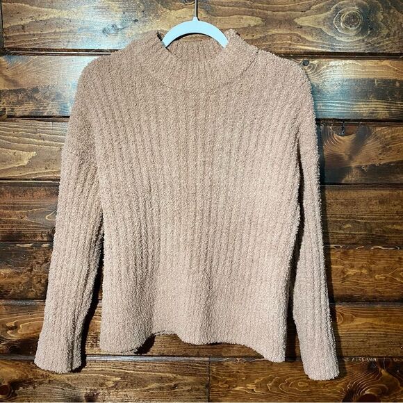 Women's Sincerly Jules Blush Pink Mock Neck Super Soft & Fuzzy Sweater Size L - Picture 2 of 11
